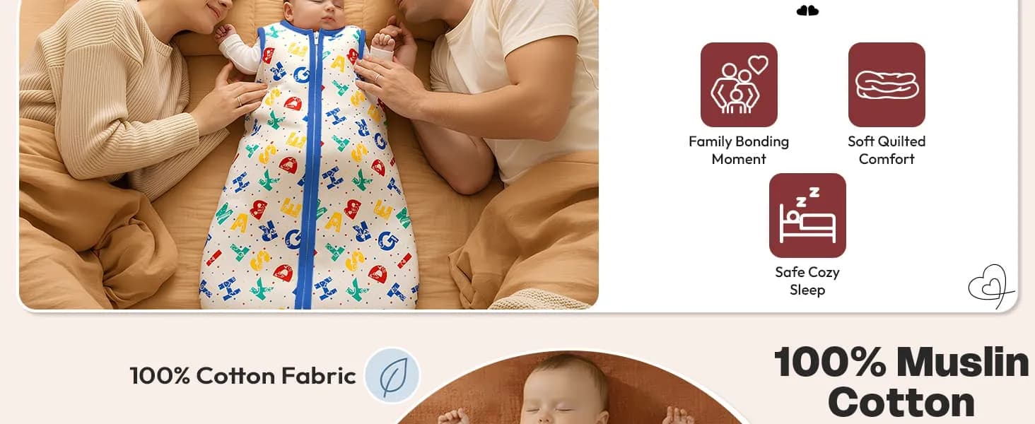 Sleeping Sack For Baby 100% Pure Cotton Baby Sleep Bag