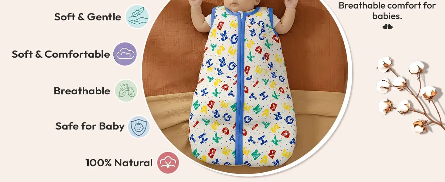 Sleeping Sack For Baby 100% Pure Cotton Baby Sleep Bag