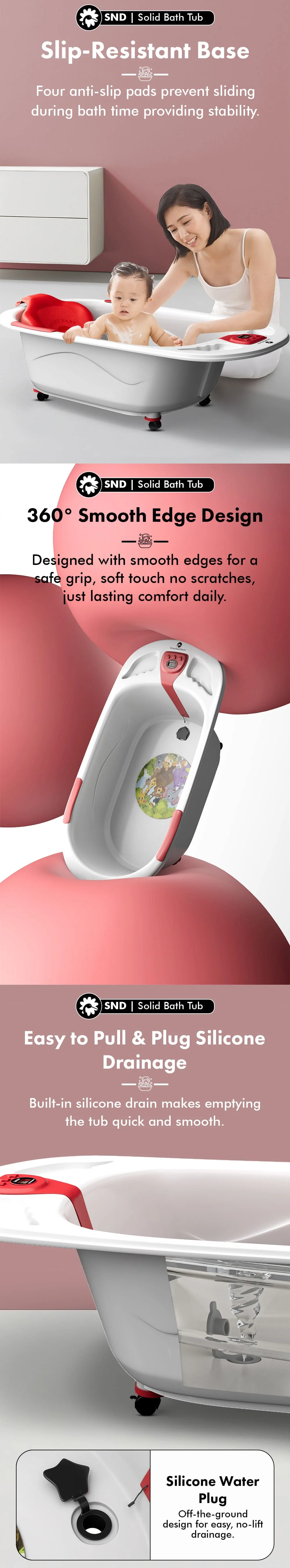 Baby Bath Tub with Temperature Sensor