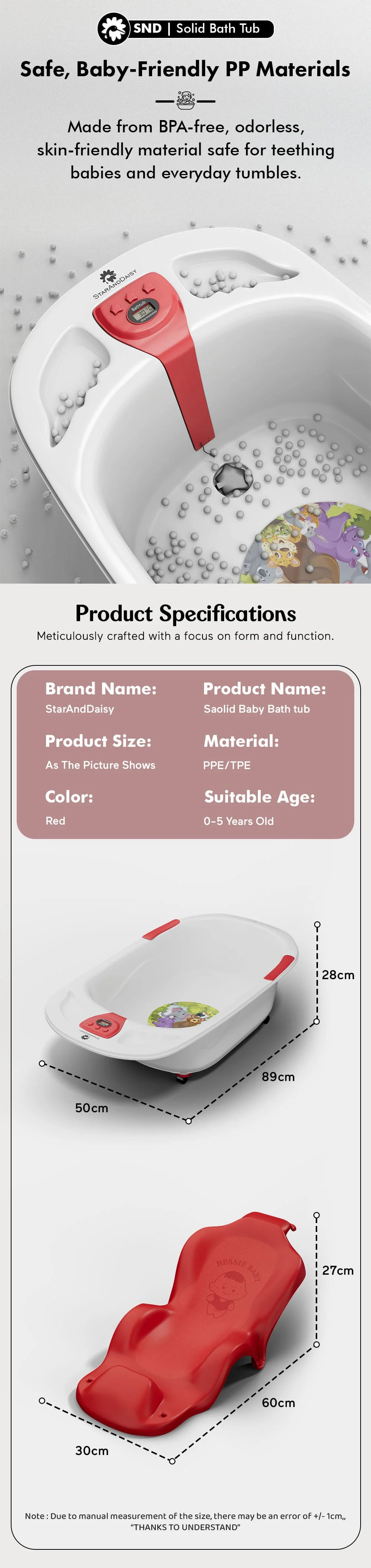 Baby Bath Tub with Bath Seat