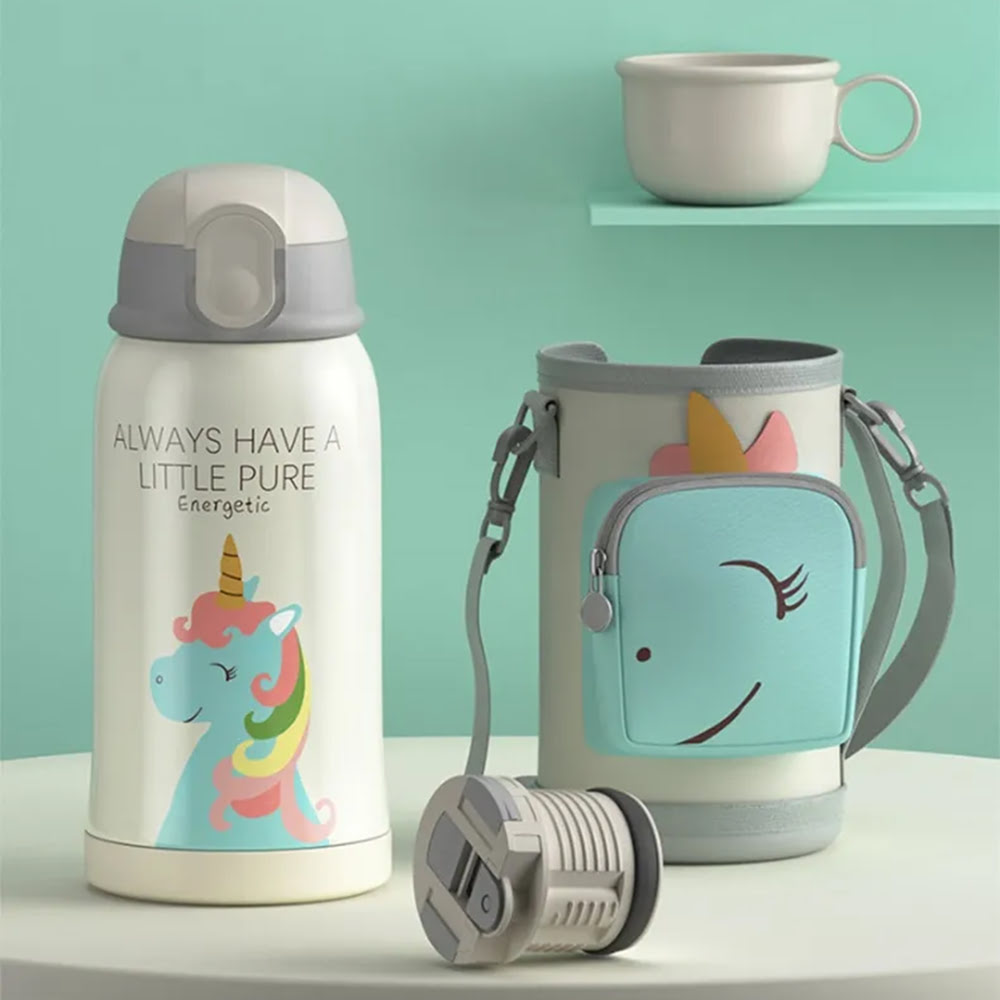 StarAndDaisy Smart Kids School Water Bottle SUS Insulated Thermos (SUS304 White)
