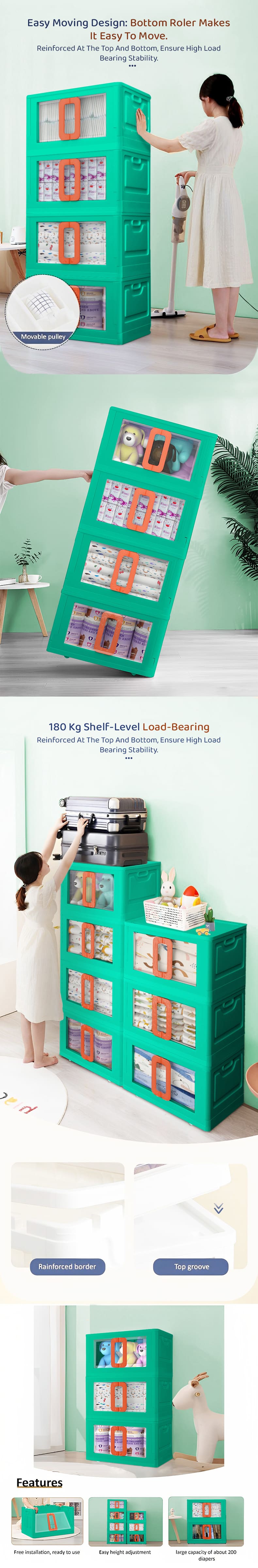 Stackable Storage Cupboard Green