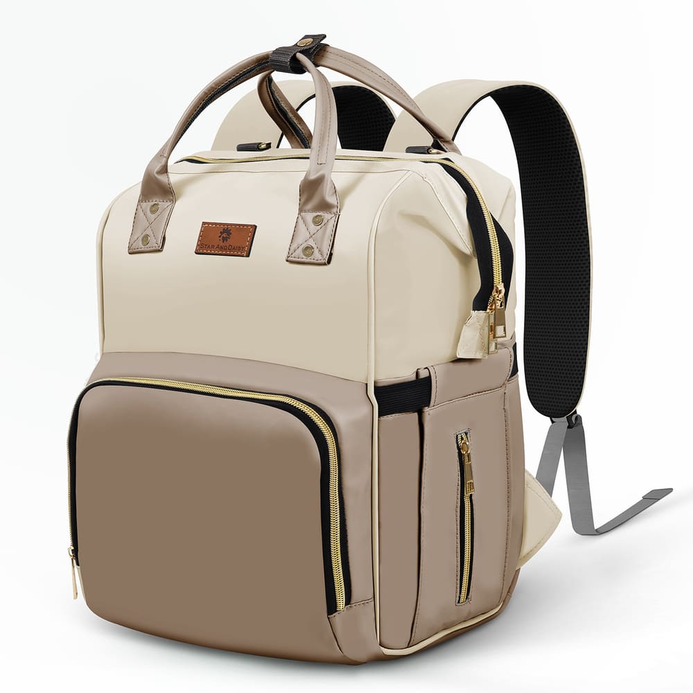 StarAndDaisy Premium Maternity Bag, Diaper Backpack with Various Sized Pockets & Extra Insulated Pocket - Brown
