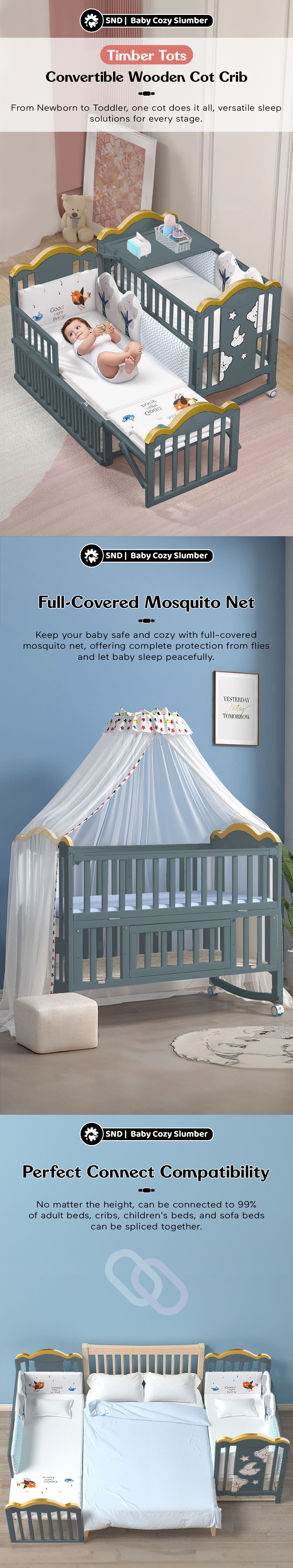 Baby Wooden Cot Crib Cradle