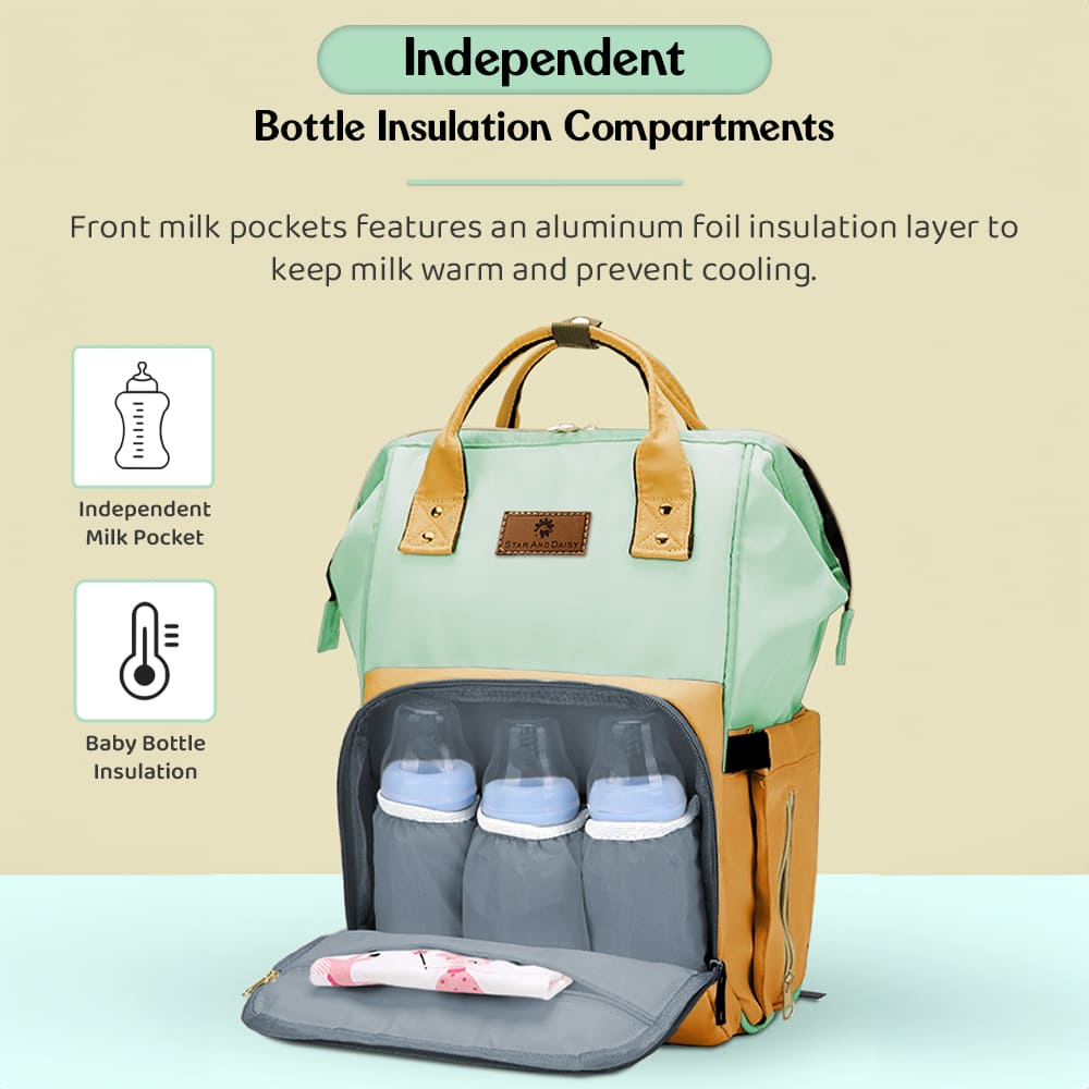 diaper-bag-Insulation-pocket-green-yellow-4