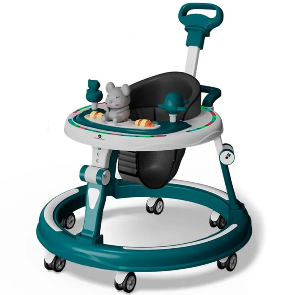 StarAndDaisy Multifuntional Baby Walker With Parental Handle, Infant Walker With Adjustable Height & Detachable Toy Tray - Blue