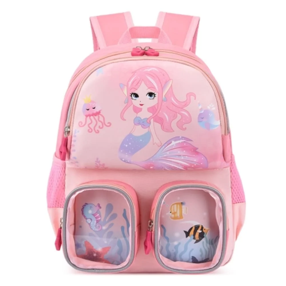 Mermaid Cute Kids Backpack perfect for school, travel, or daily adventures - pink