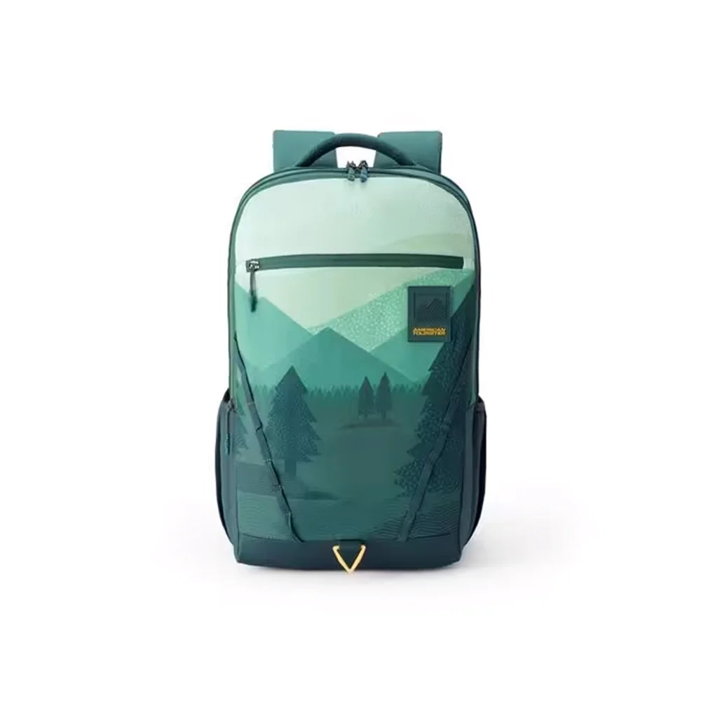 American Tourister Trendy School Backpack for Kids, 3 Full Compartments, Gucci Polyester, Printed Design Backpack 33 Ltr - Met 4.0 Style-Green