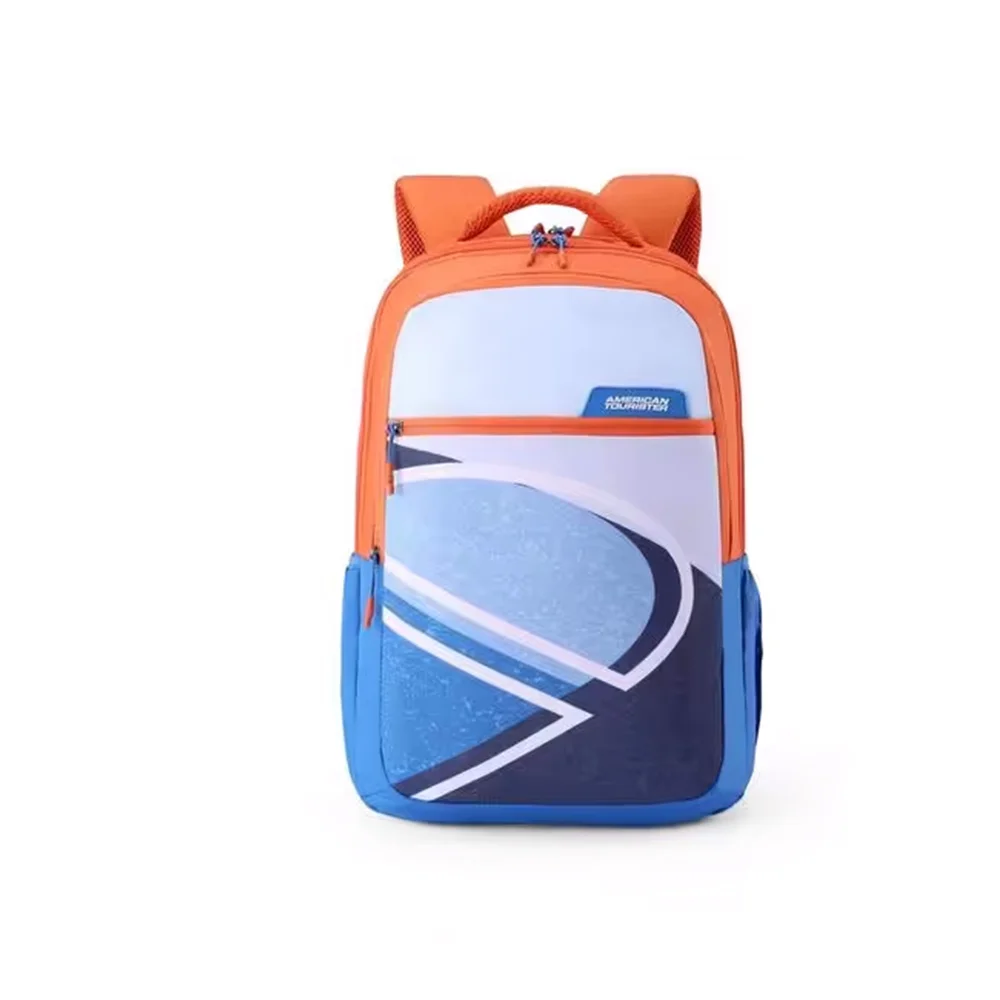 American Tourister Spacious School Bag, 35 Ltr, 3 Full Compartments, Gucci Polyester, Printed Design Backpack - Quad XXL Style 01-Rust