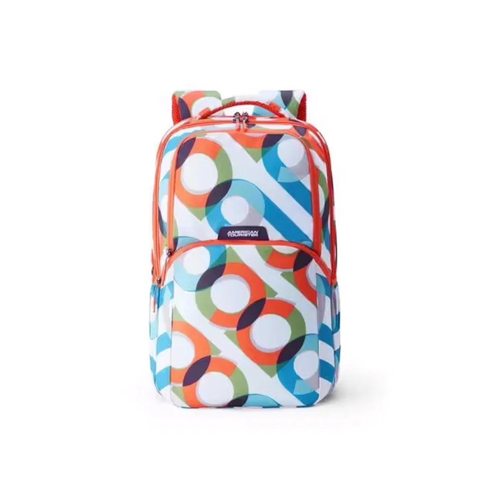 American Tourister Spacious Kids School Bag, 35 Ltr, 3 Full Compartments, Gucci Polyester, Printed Design Backpack - Quad XXL Style 02-Multi