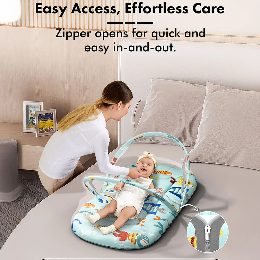 Bed Set with Mosquito Net aqua