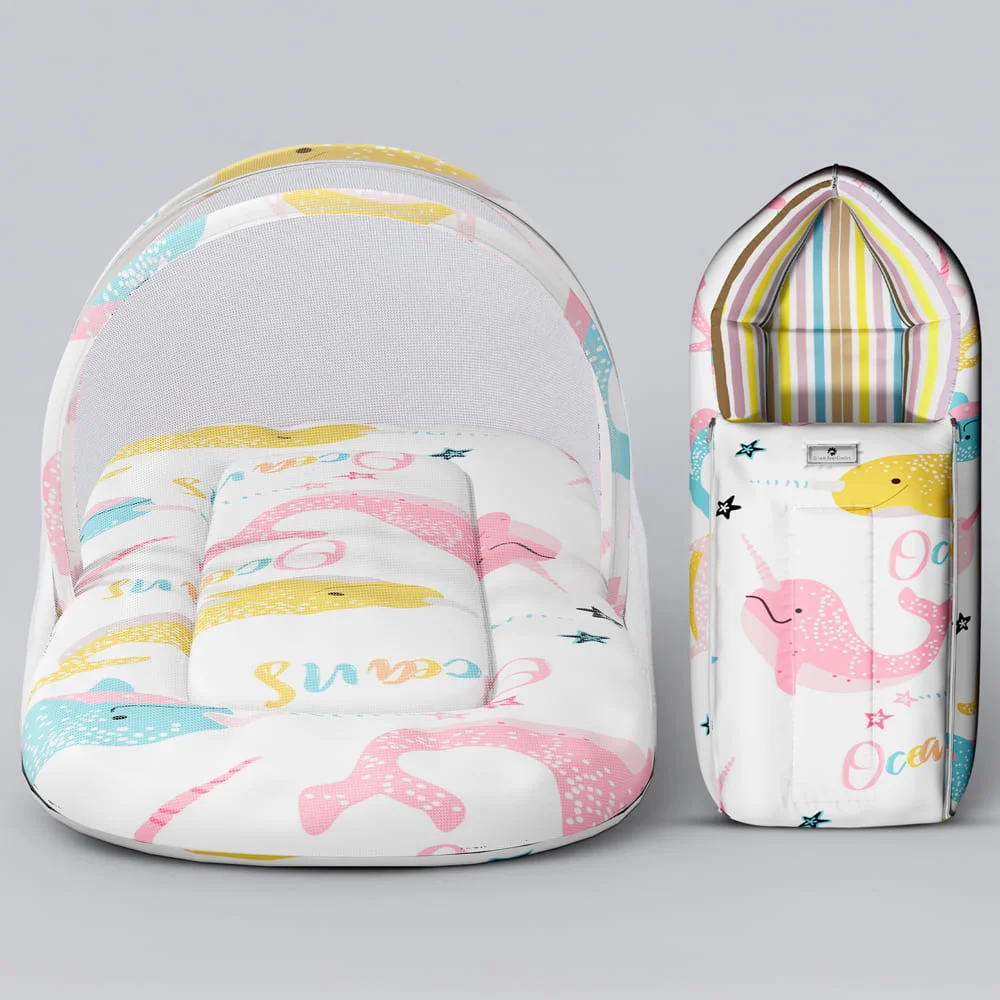 Bedding Set with Mosquito Net and Baby Sleeping Bag Combo