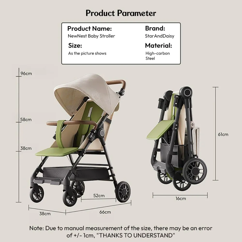 newnest-baby-stroller-green dimension