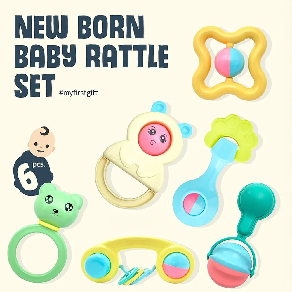 6 pc Gift Rattle Set