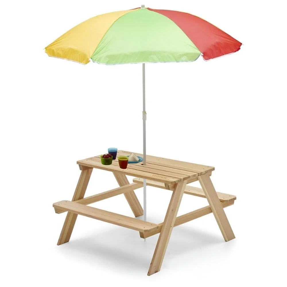 Rectangular Picnic table with umberella