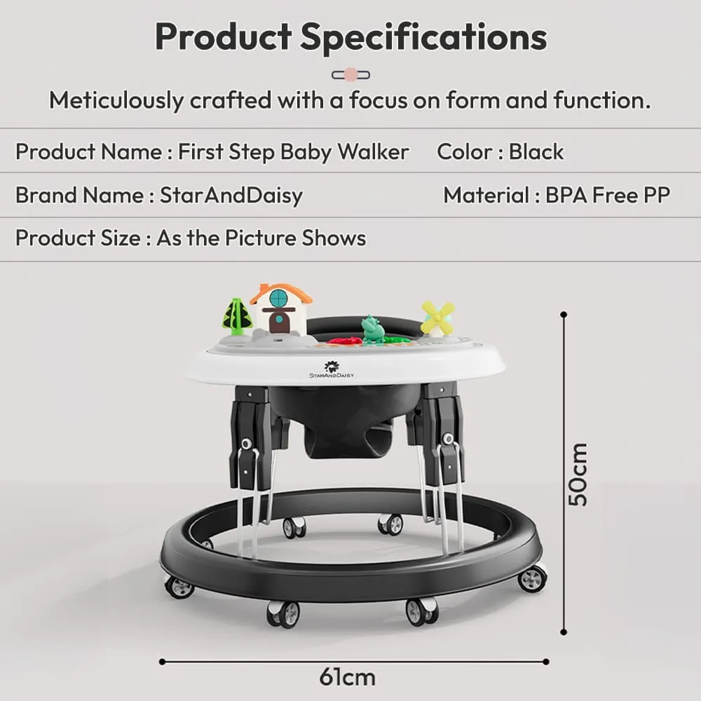 first step baby walker dimension