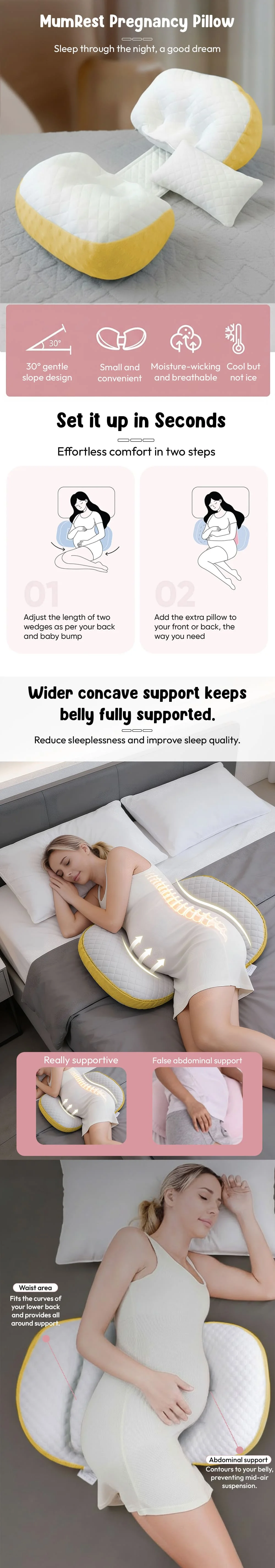 Mumrest Pregnancy Pillow Yellow