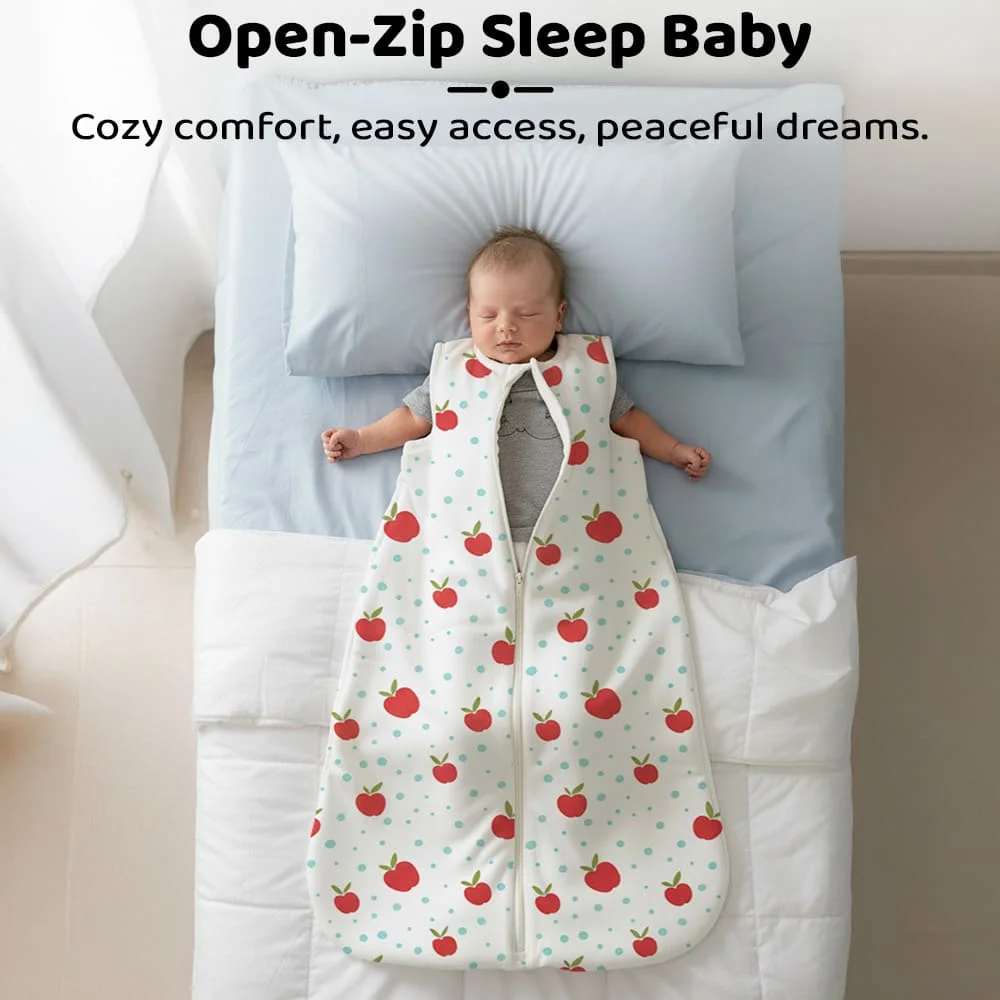 sleeping sack apple print