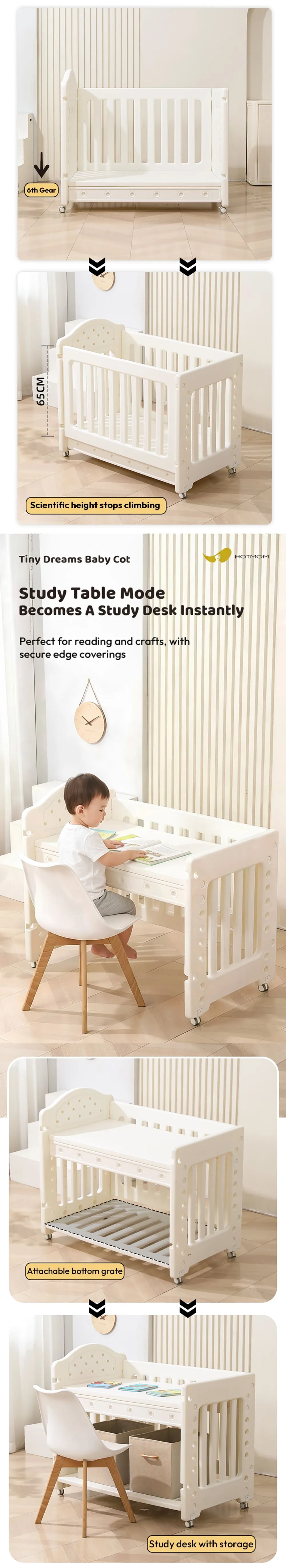 Hot Mom 4 in 1 Crib