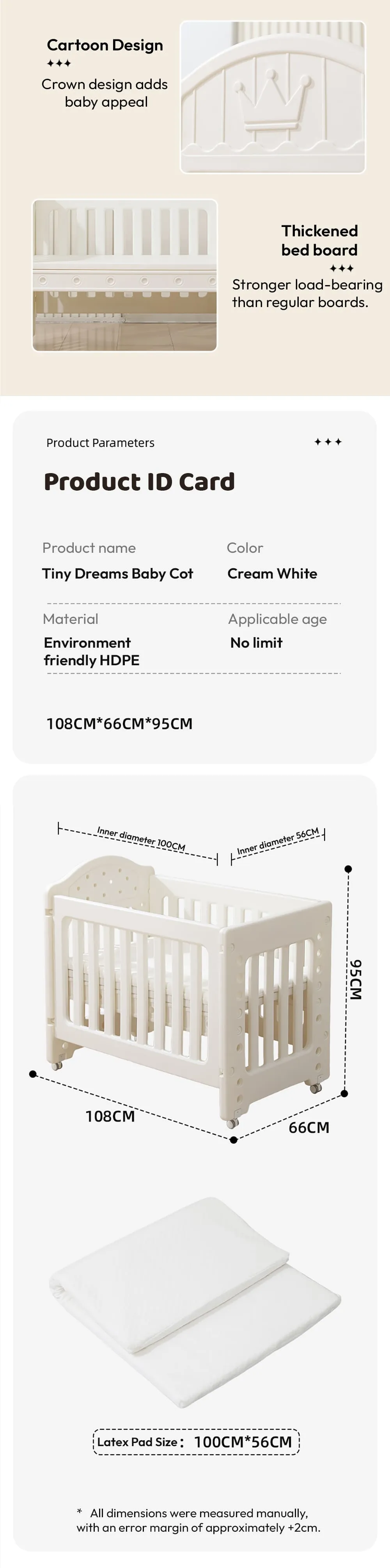 Hot Mom 4 in 1 Crib