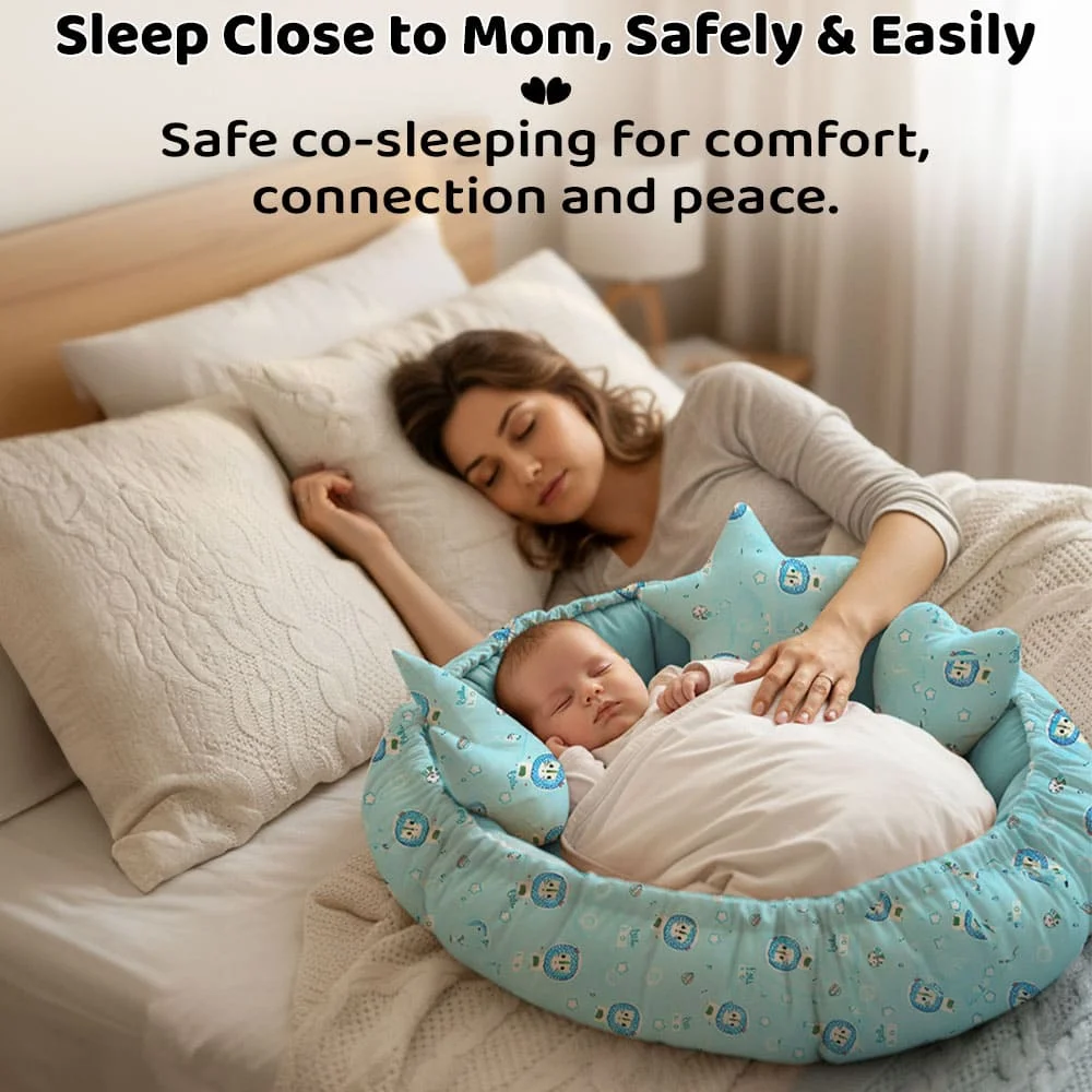 baby bed round blue