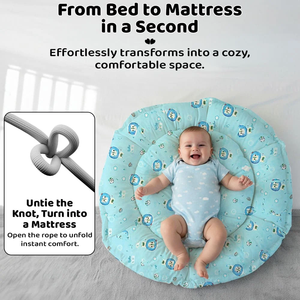 baby bed round blue