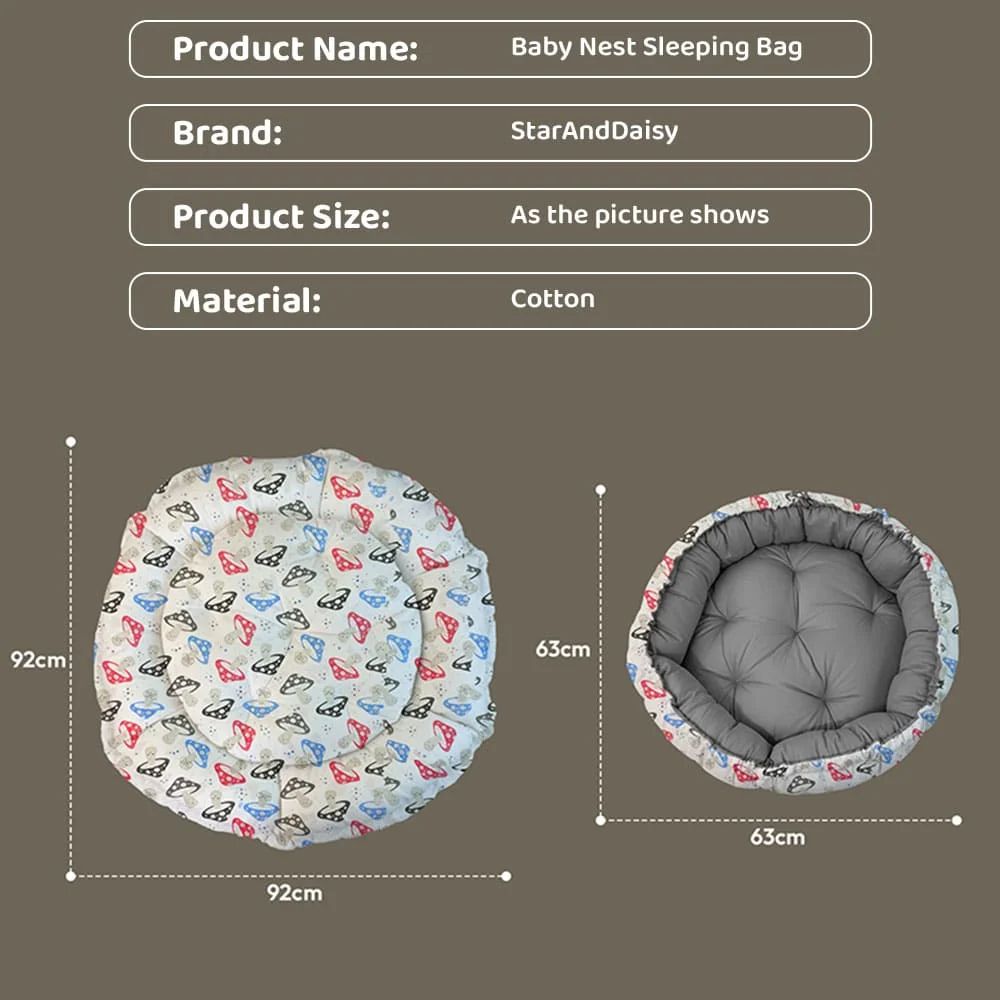 baby bed round grey