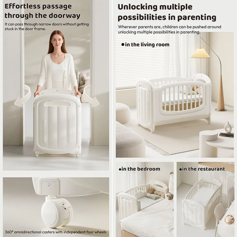 effortless passage through the doorway cloud hug baby crib cot bed