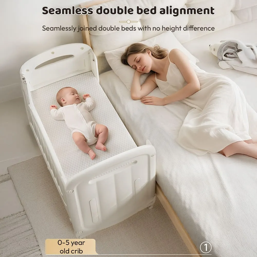 seamless double bed alignment with cloud hug baby crib cot bed