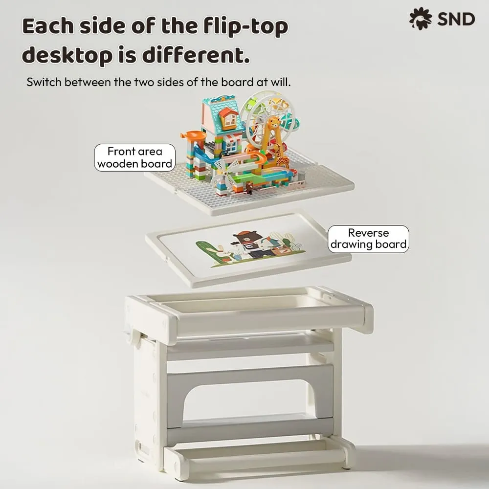 each side of the flip flop 8-in-1 multifunctional table chair sets