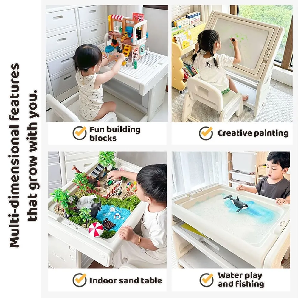 multiple features of 8-in-1 multifunctional table chair sets