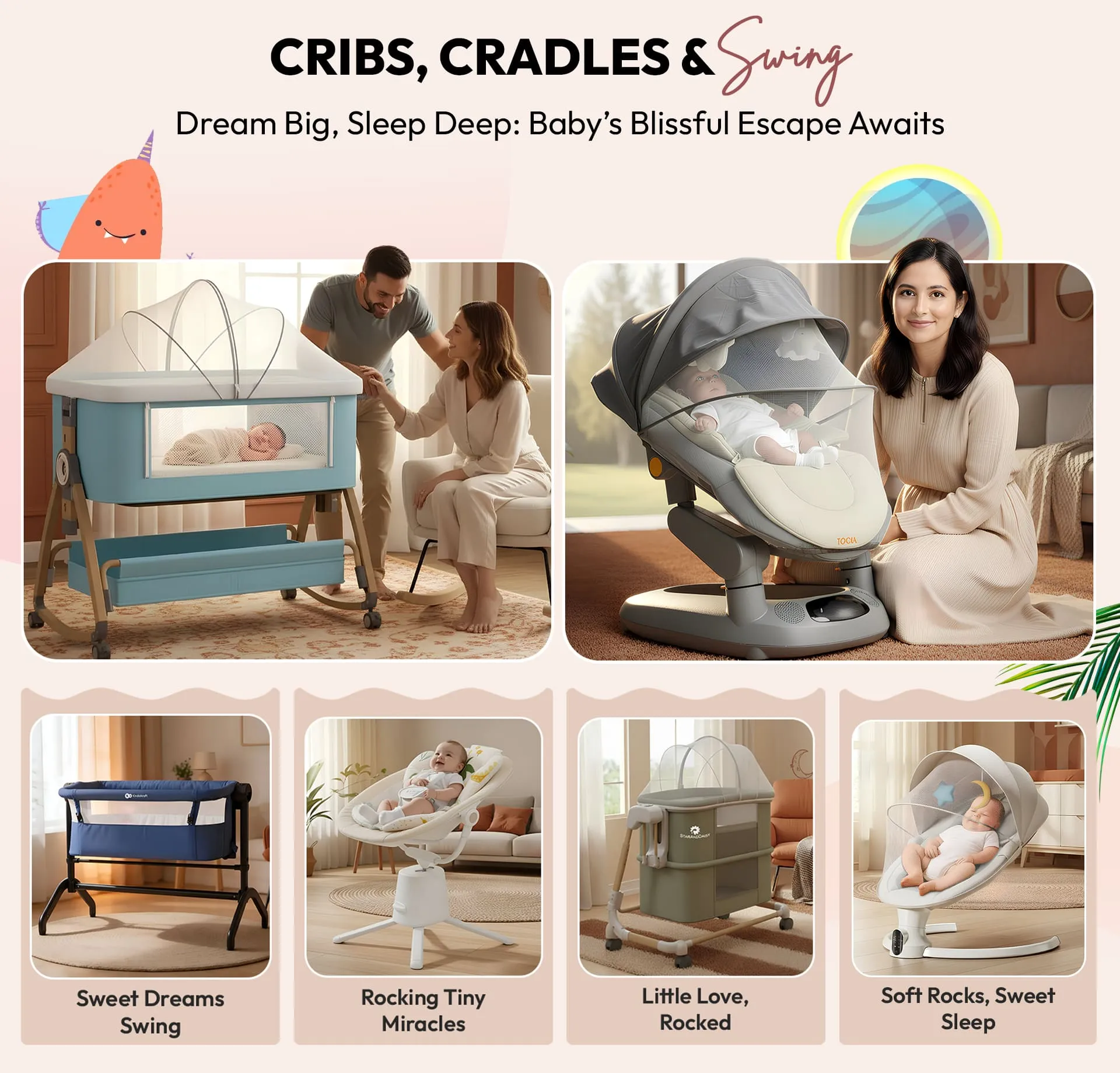 Baby Baby Crib Cradle Swing